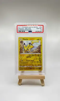 PSA 10 Pikachu 40/147 2017 Burning Shadows Sun & Moon Reverse Foil - Image 1