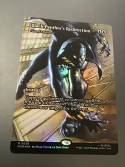 MTG Marvel Super Heroes MAR 0058 Black Panther's Redirection Borderless Foil - Image 1