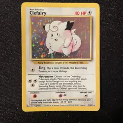 Pokemon TCG Clefairy 005/102 Base Set Unlimited Holo Rare - Image 1