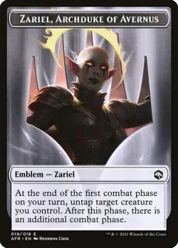Zariel, Archduke of Avernus MTG Adventures in the Forgotten Realms Token NM x1 - Image 1