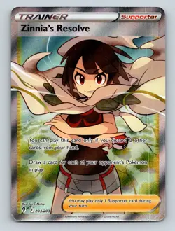 Zinnia's Resolve 203/203 Ultra Rare Evolving Skies Pokemon Holo Lightly Played - Image 1
