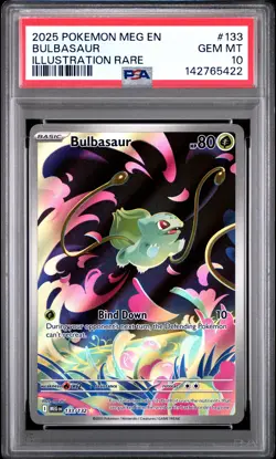 2025 POKEMON MEG EN-MEGA EVOLUTION ILLUSTRATION RARE #133 BULBASAUR PSA 10 - Image 1