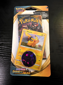 Pokemon TCG: Darkness Ablaze Booster Pack w/ Pikachu Promo & Coin - Image 1