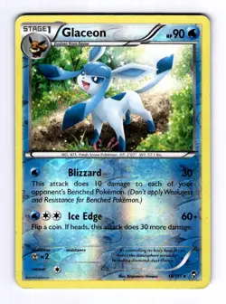 Glaceon XY - Furious Fists #19 (2014) Rare Reverse Holo HP Pokemon - Image 1