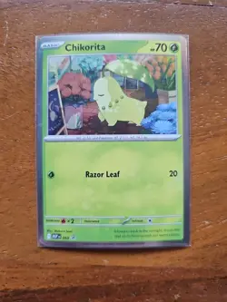 Pokemon Perfect Order Chikorita Black Star Promo 069 From 3 Pack Blister - Image 2