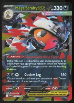 Mega Scrafty ex 135/217 Double Rare Ascended Heroes Pokemon Holo Near Mint - Image 1