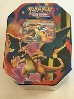 Pokemon TCG🔥Mega Charizard Y ex Tin🔥New Factory Sealed 4 Booster Packs⚡ - Image 1
