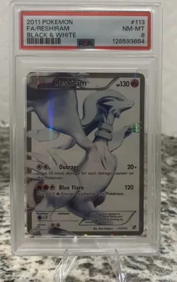 Pokemon TCG Reshiram #113/114 Black And White Ultra Rare PSA 8 - Image 1