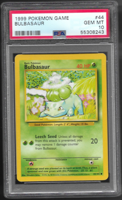 Pokemon Bulbasaur 044/102 Base Set 1999 PSA 10 Gem Mint Regular English - Image 1