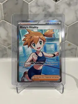Misty's Vitality 111/084 Ultra Rare Pitch Black Pokemon Holo Near Mint - Image 1