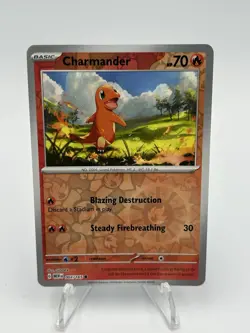 2023 Light Play Pokemon Charmander 004/165 Reverse Scarlet Violet 151 NM - Image 1