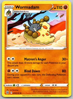 Wormadam 077/172 Rare Brilliant Stars Pokemon Near Mint - Image 1