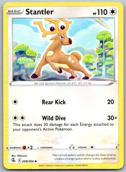 Stantler 208/264 Uncommon Fusion Strike Pokemon Near Mint - Image 1