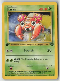 Paras 59/64 Common Jungle Pokemon 1st Edition Moderately Played - Image 1