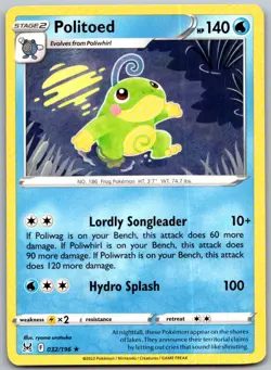 Politoed 032/196 Rare Lost Origin Pokemon Near Mint - Image 1