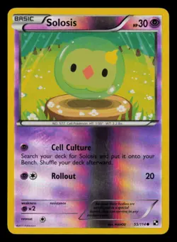 Solosis 55/114 Common Black & White Pokemon Reverse Holo Near Mint - Image 1