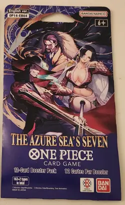 One Piece Sleeved Booster Pack The Azure Seas Seven English OP-14 Sealed New - Image 1