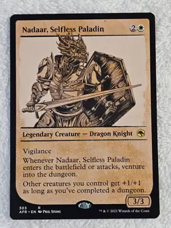 MTG Nadaar, Selfless Paladin Showcase #303 Adventures in the Forgotten Realms NM - Image 2