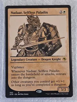 MTG Nadaar, Selfless Paladin Showcase #303 Adventures in the Forgotten Realms NM - Image 5
