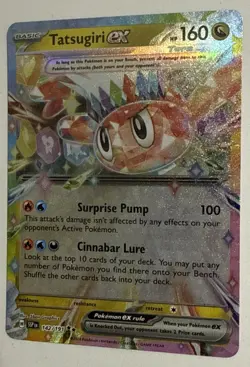 2024 Pokemon Surging Sparks #142/191 Tatsugiri EX Holo Rare Mint - Image 3