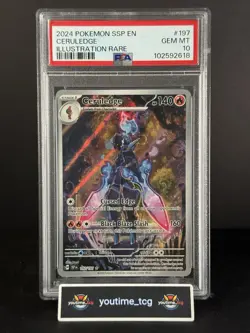 2024 Pokemon Ssp En-Surging Sparks Illustration Rare Ceruledge #197 PSA 10 - Image 1