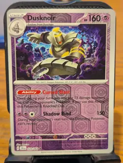 Pokemon TCG Shrouded Fable Dusknoir Reverse Holo Rare 020/064 - Image 1