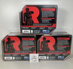 Pokemon TCG Destined Rivals Team Rocket Tin 5 Boosters Art Set Mewtwo Persian - Image 2