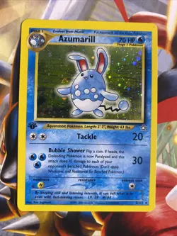 Pokemon Card - Azumarill Neo Genesis 2/111 Holo 1st Edition Holo Rare SWIRL - Image 1