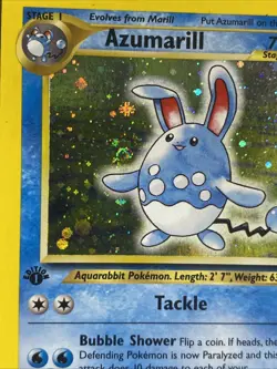 Pokemon Card - Azumarill Neo Genesis 2/111 Holo 1st Edition Holo Rare SWIRL - Image 2