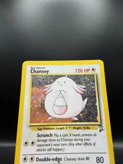 Chansey - 3/130 - Pokemon Base Set 2 🌀Swirl🌀 Holo Rare Card WOTC MP - Image 2