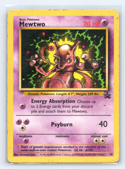 Mewtwo - 14 - Pokemon Wizards Black Star Promo Card HP/DMG - Image 1