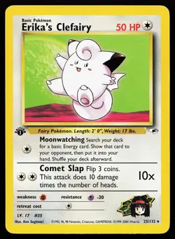 Erika's Clefairy 25/132 1st Edition Rare Gym Heroes Pokemon Card - Image 1