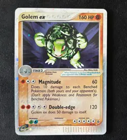 Pokemon TCG/CCG Golem EX #91/97 EX Dragon Holo Rare Card holo Swirl - Image 1