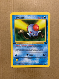 1st Edition FRENCH Tentacool 56/62 Fossil Set - Common Pokemon Card - HP - Image 1
