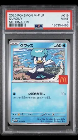 PSA 9 MINT 2025 Pokemon McDonald's JP Quaxly Fuecoco Graded Card Lot - Image 5