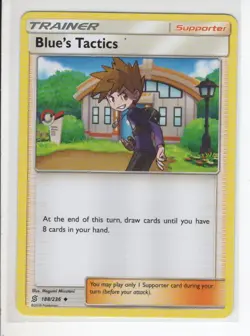 BLUE'S TACTICS TRAINER UNIFIED MINDS SET POKEMON CARD 188/236 VG - Image 1
