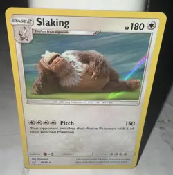 Pokemon Slaking Card 18/18 Detective Pikachu English Holo Rare Colorless TCG - Image 1