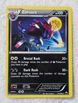 Pokemon - Zoroark - 71/108 - Rare - BW - Dark Explorers - 2012 LP - Image 1