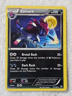 Pokemon - Zoroark - 71/108 - Rare - BW - Dark Explorers - 2012 LP - Image 2