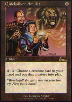 Moderate Play, English MTG Regular Quicksilver Amulet Urza's Legacy Magic the Ga - Image 1