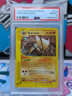 2003 POKEMON SKYRIDGE #H13 KABUTOPS-HOLO PSA 8 NMMT - Image 1
