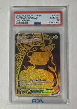 PSA GEM MT 10 Pikachu Vmax #TG29 Pokemon Sword & Shield Lost Origin 2022 - Image 1