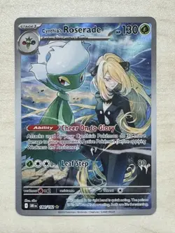 Pokemon TCG Cynthia's Roserade 184/182 Destined Rivals Illustration Rare NM - Image 1