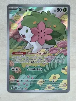 Pokemon TCG Shaymin 185/182 Destined Rivals Illustration Rare NM - Image 1