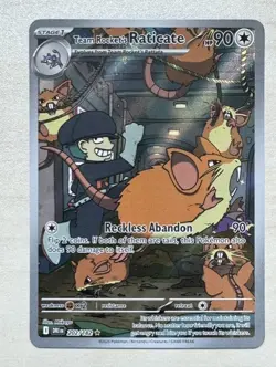 Pokemon TCG Team Rocket's Raticate 202/182 Destined Rivals Illustration Rare NM - Image 1