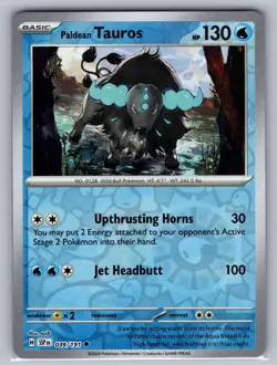 Paldean Tauros 039/191 Uncommon Surging Sparks Pokemon Reverse Holo Near Mint - Image 1