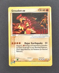 2003 Pokemon Groudon ex 001 Black Star promo Non Holo NO DOT CODE - Image 1