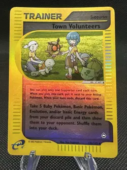 2002 Pokemon Aquapolis Trainer Town Volunteers 136/147 Reverse Holo - Image 1