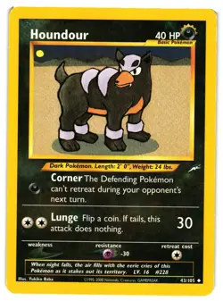 Pokemon TCG Houndour 43/105 Uncommon Neo Destiny Unlimited LP/MP - Image 1