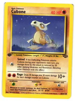 Pokemon TCG Cubone 50/64 Common Jungle 1st Edition DMG - Image 1